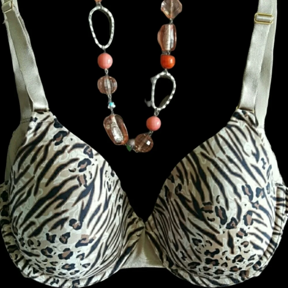 Warner's  animal print underwire padded bra